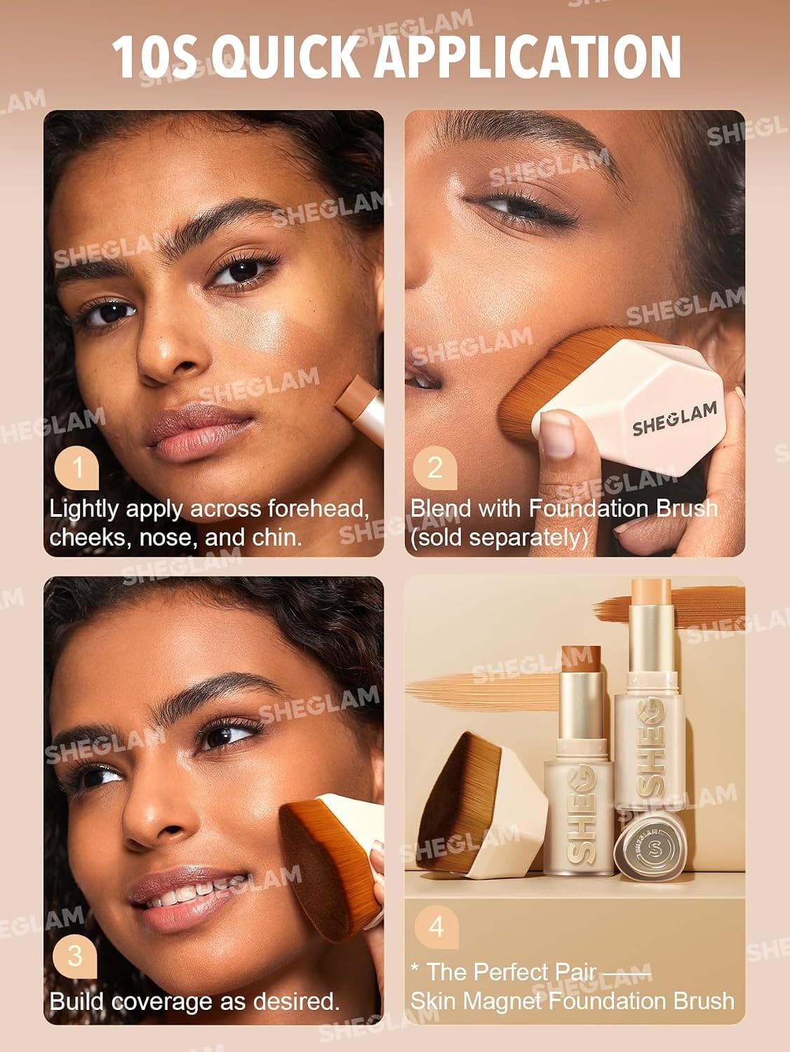 فاندیشن استیک SHEGLAM Skin Magnet پوشش بالا ماندگار برای انواع پوست رنگ شنی فاندیشن استیک SHEGLAM Skin Magnet پوشش بالا ماندگار برای انواع پوست رنگ شنی
