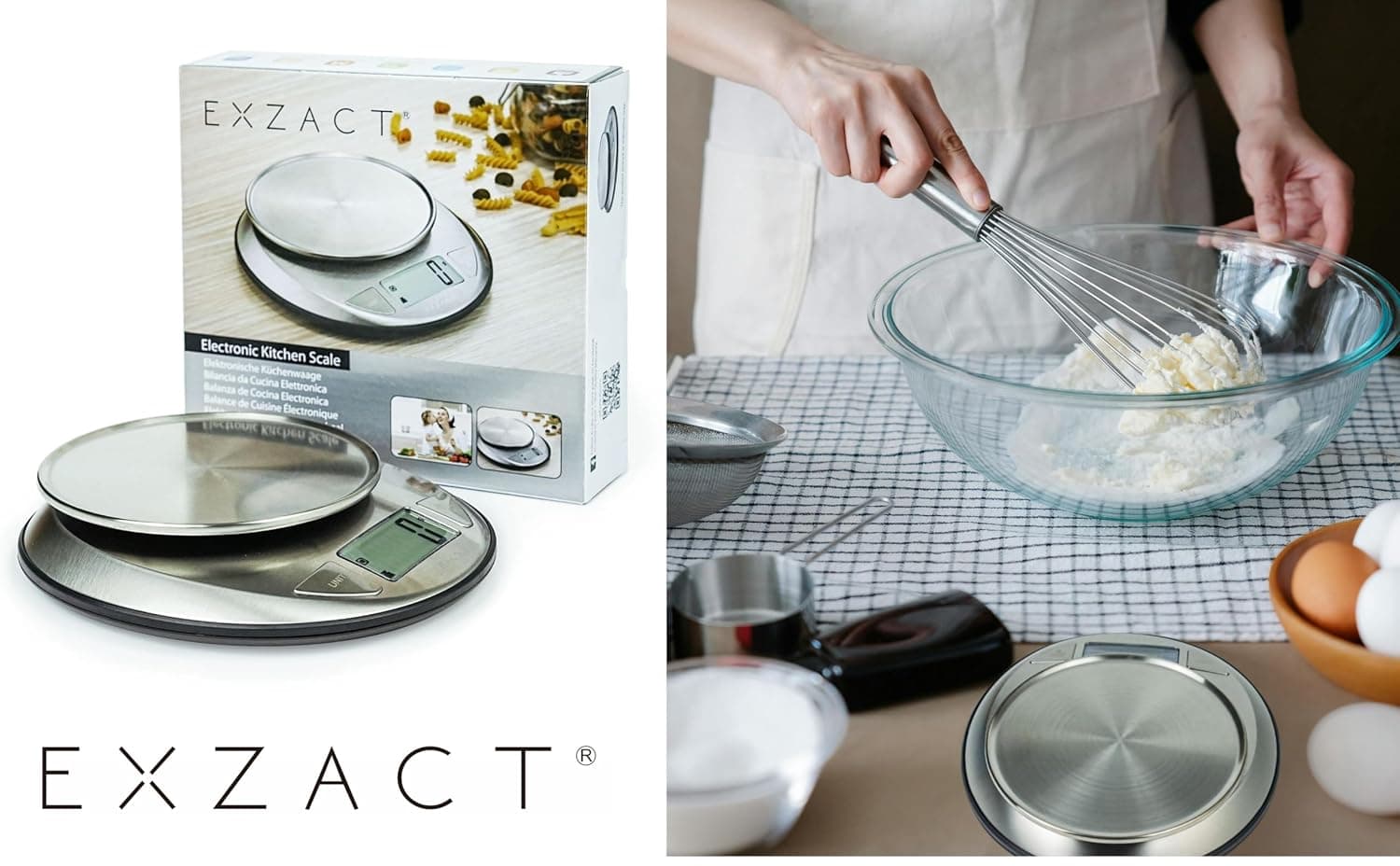 ترازو آشپزخانه دیجیتال Exzact استیل ضد زنگ ظرفیت 5kg ترازو آشپزخانه دیجیتال Exzact استیل ضد زنگ ظرفیت 5kg