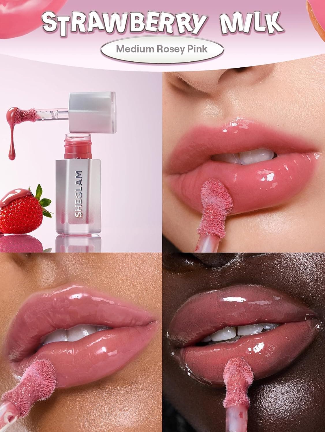 برق لب SHEGLAM براق و غیرچسبناک مدل Glass Lock Air، رنگ شیری توتفرنگی برق لب SHEGLAM براق و غیرچسبناک مدل Glass Lock Air، رنگ شیری توتفرنگی