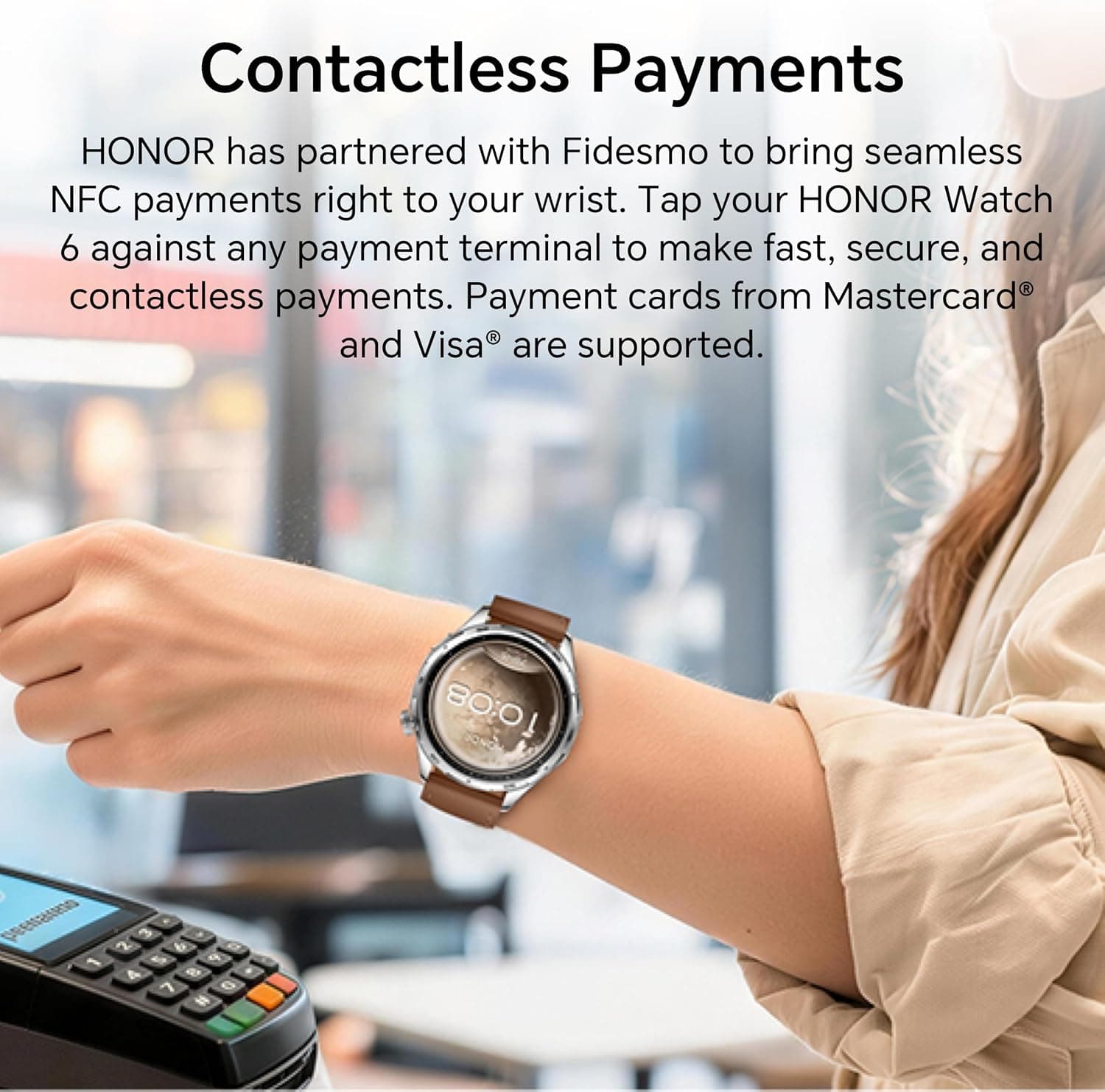 ساعت هوشمند HONOR Watch 6 با بند چرمی قهوهای گرگومیشی ساعت هوشمند HONOR Watch 6 با بند چرمی قهوهای گرگومیشی