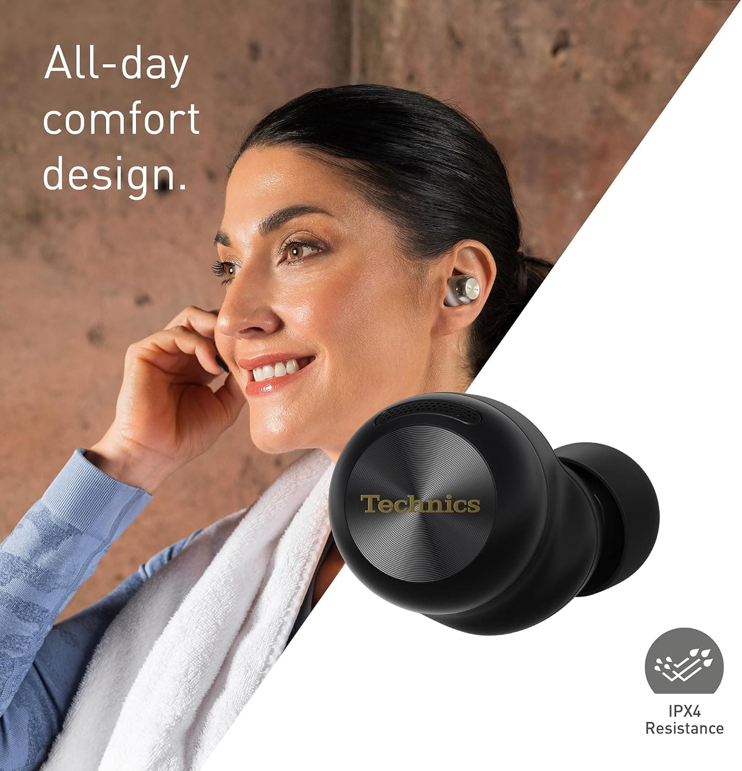 هدفون بیسیم Technics حذف نویز مشکی مدل EAH-AZ100E-K هدفون بیسیم Technics حذف نویز مشکی مدل EAH-AZ100E-K