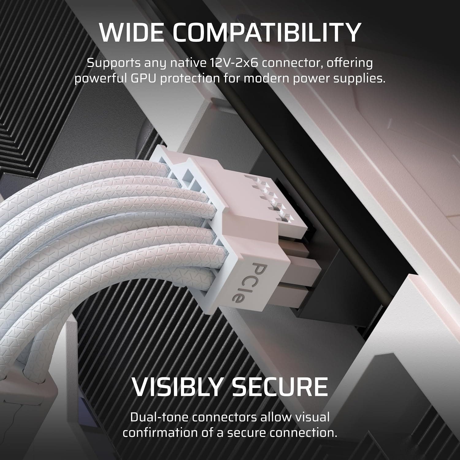 کابل PCIe Corsair ThermalProtect 5.1 600W 12V-2x6 با محافظ حرارتی داخلی سفید کابل PCIe Corsair ThermalProtect 5.1 600W 12V-2x6 با محافظ حرارتی داخلی سفید