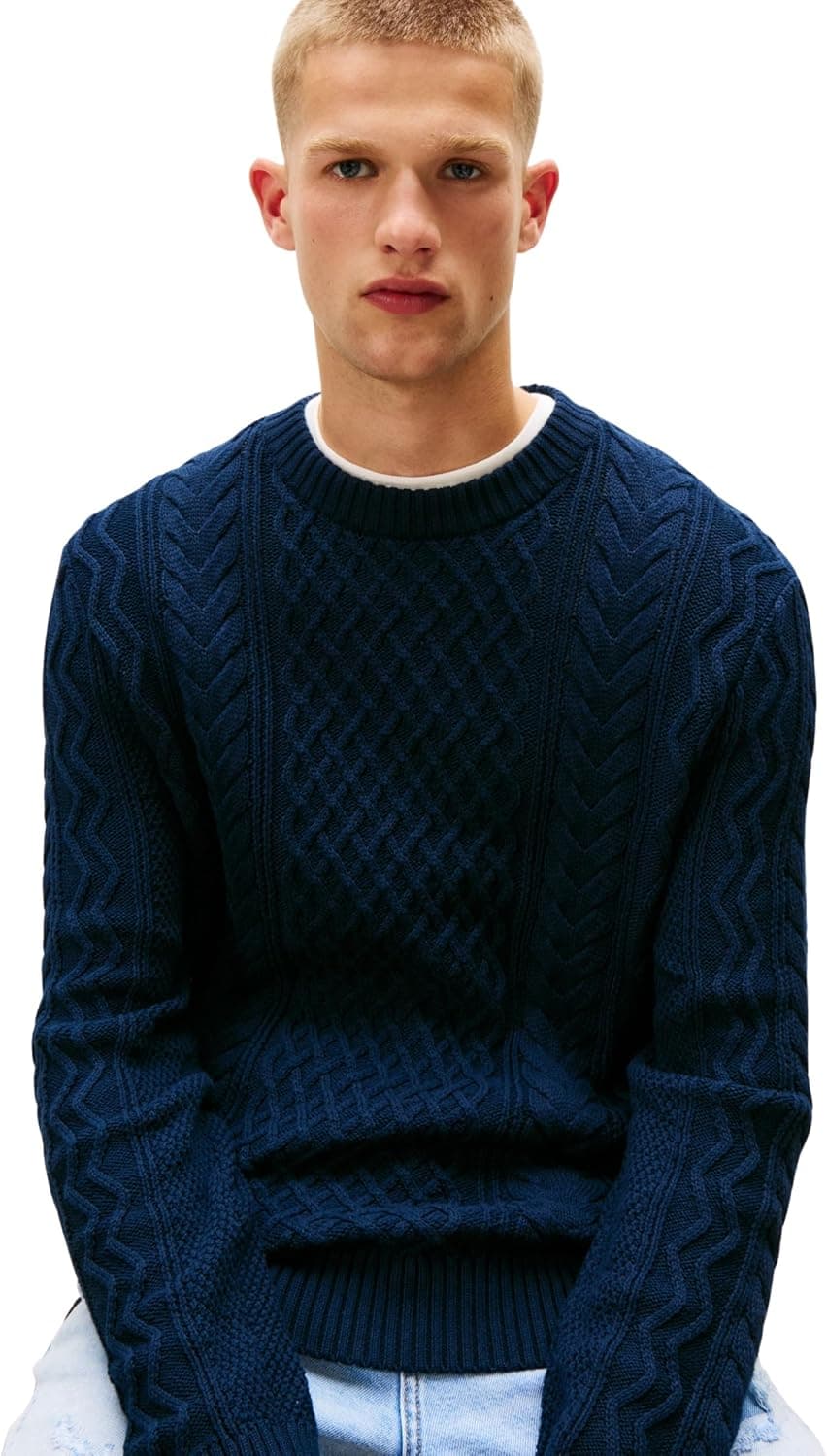 کازاک مردانه Tommy Jeans بافت کابلی TJM SLM BADGE CABLE KNIT کازاک مردانه Tommy Jeans بافت کابلی TJM SLM BADGE CABLE KNIT