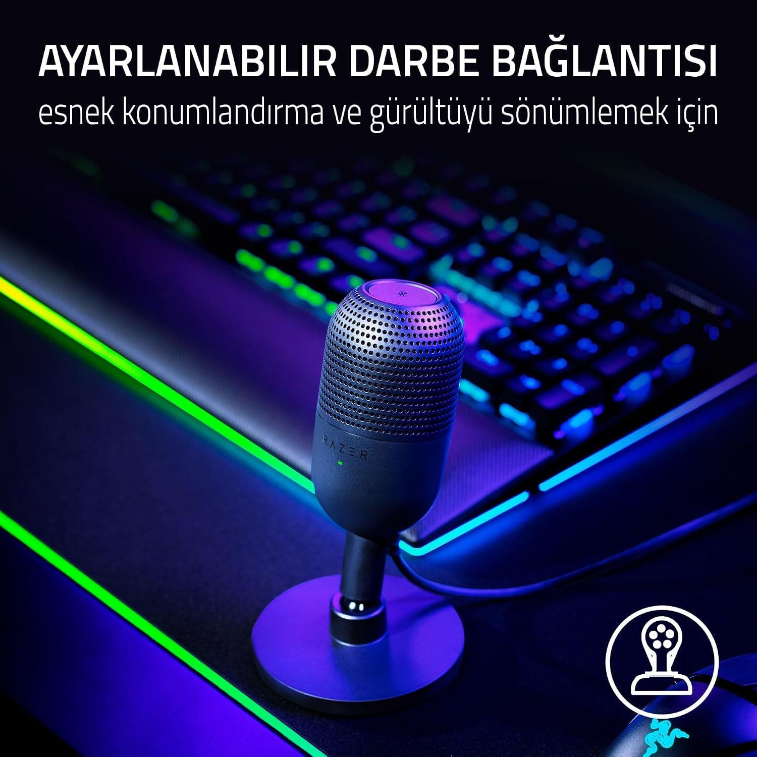میکروفون USB Razer Seiren V3 Mini مشکی کاندنسر 14mm با دریافت کاردیوید میکروفون USB Razer Seiren V3 Mini مشکی کاندنسر 14mm با دریافت کاردیوید