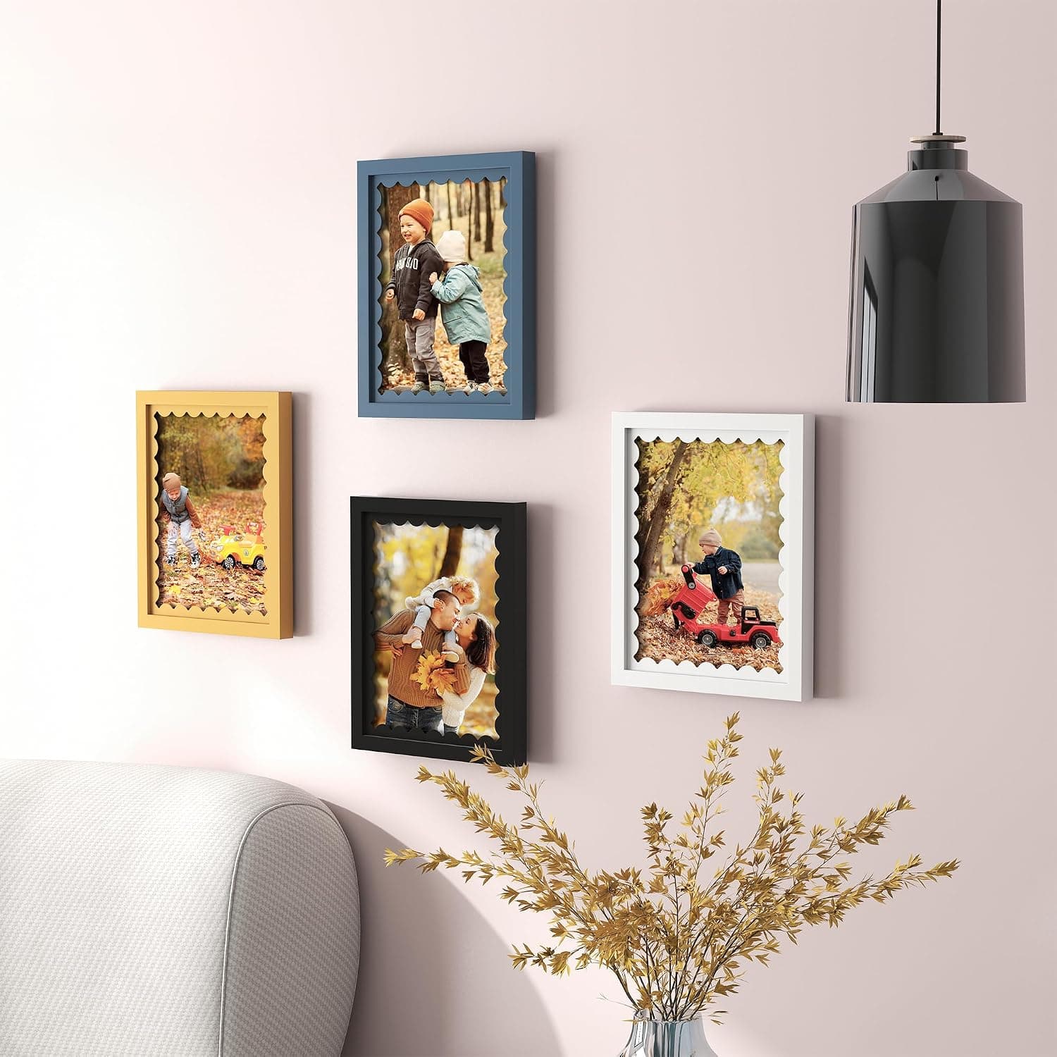 قاب عکس THKRLOF چوبی 5x7 با شیشه واقعی حاشیه موجدار زرد رومیزی و دیواری قاب عکس THKRLOF چوبی 5x7 با شیشه واقعی حاشیه موجدار زرد رومیزی و دیواری