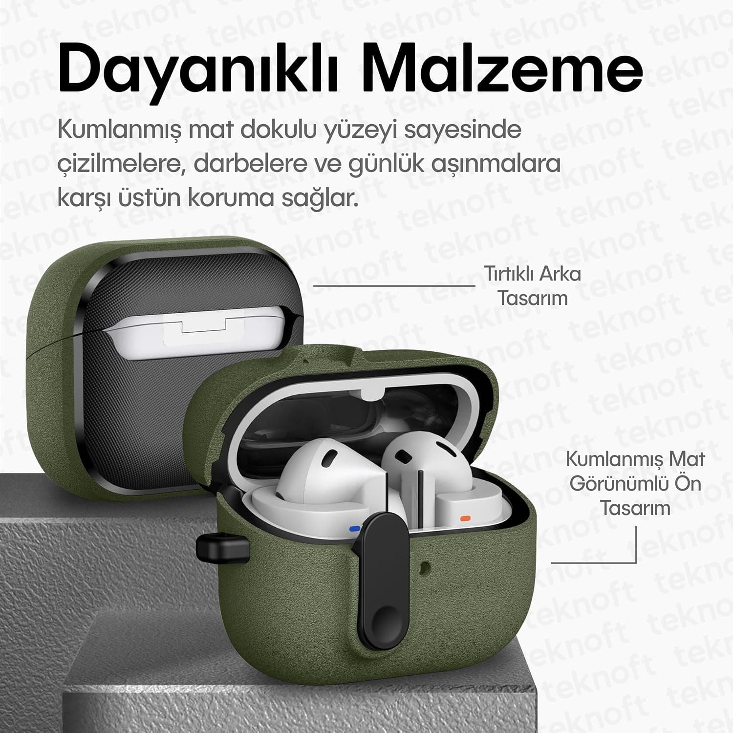 قاب هدفون Teknoft سازگار با Samsung Galaxy Buds 3 Pro/3/3 FE مات سبز قاب هدفون Teknoft سازگار با Samsung Galaxy Buds 3 Pro/3/3 FE مات سبز