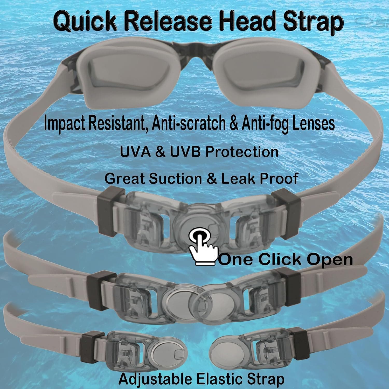 عینک شنا OUTDOORSPARTA با دید وسیع ضدبخار و ضدنشت عینک شنا OUTDOORSPARTA با دید وسیع ضدبخار و ضدنشت