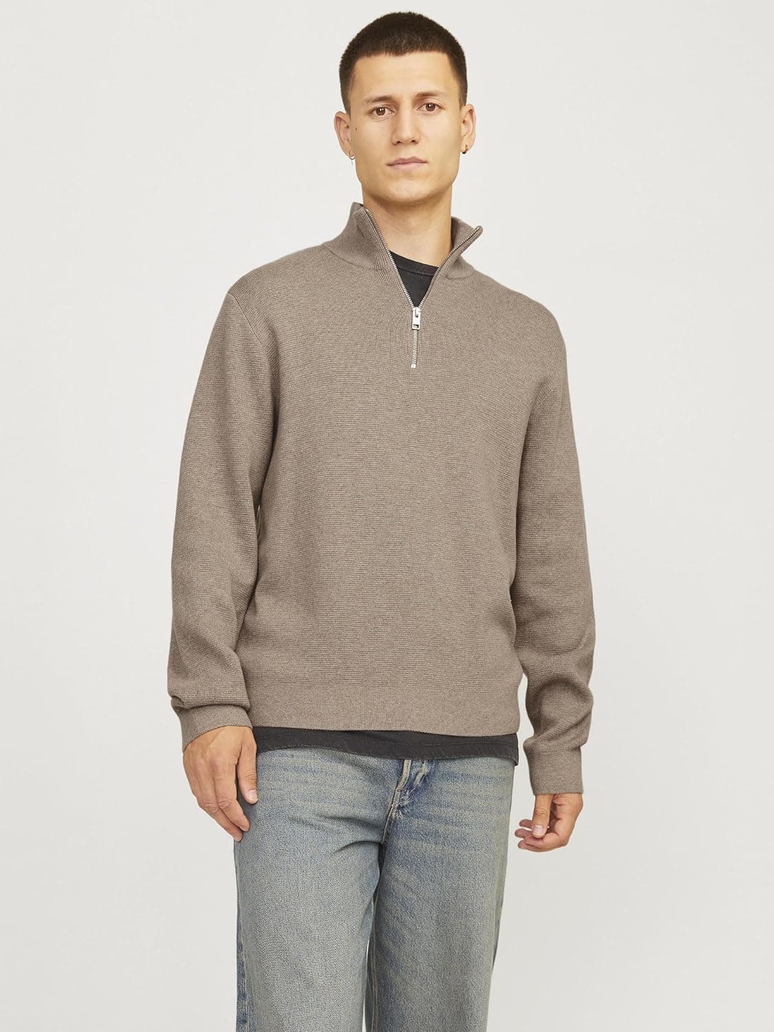 بلوز بافت مردانه JACK & JONES نیم زیپ مدل Jprblamilano بلوز بافت مردانه JACK & JONES نیم زیپ مدل Jprblamilano
