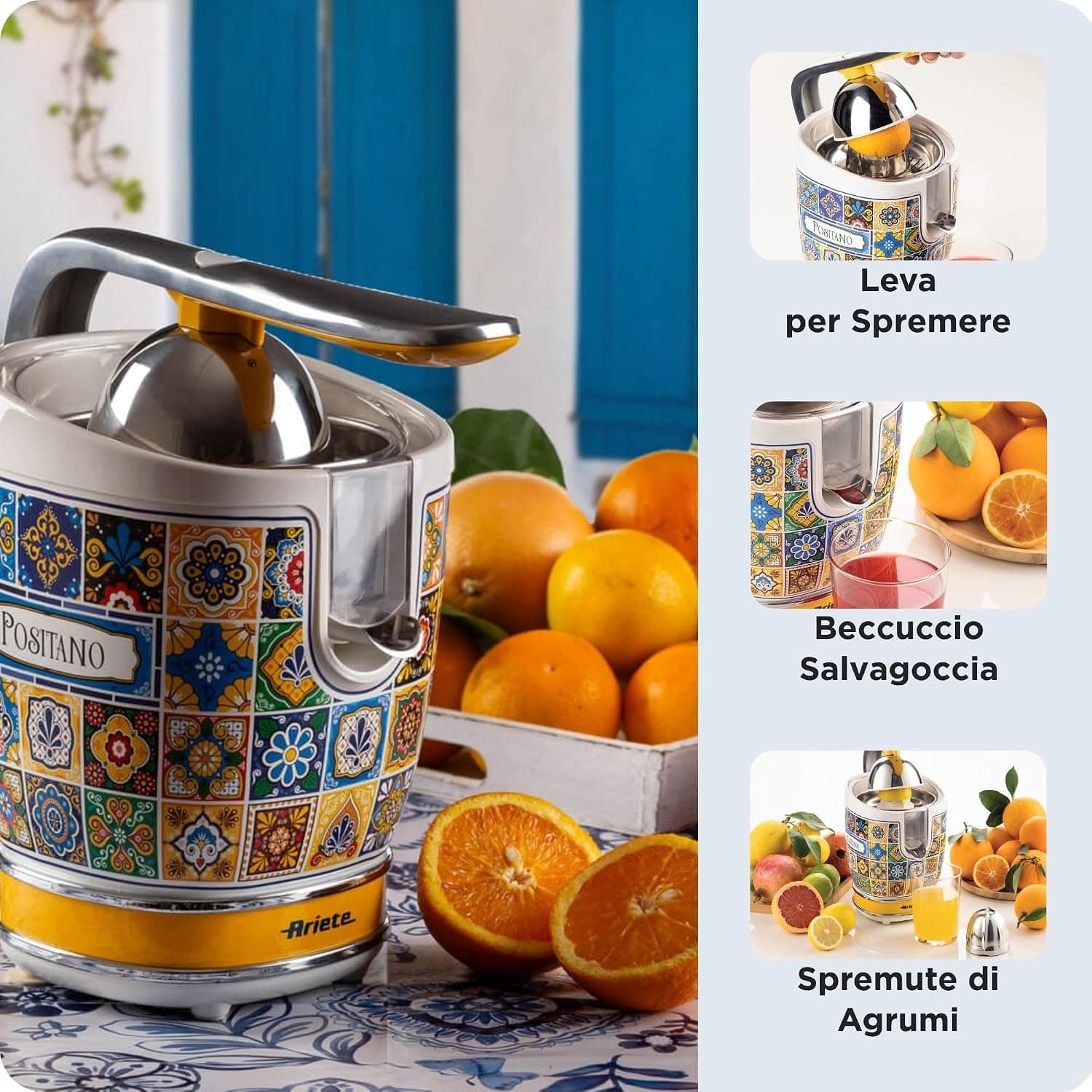 آبمرکبگیر برقی Ariete مدل 413 Positano با اهرم و دو مخروط آبمرکبگیر برقی Ariete مدل 413 Positano با اهرم و دو مخروط
