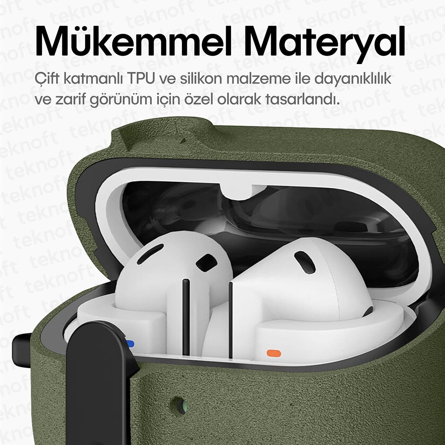 قاب هدفون Teknoft سازگار با Samsung Galaxy Buds 3 Pro/3/3 FE مات سبز قاب هدفون Teknoft سازگار با Samsung Galaxy Buds 3 Pro/3/3 FE مات سبز