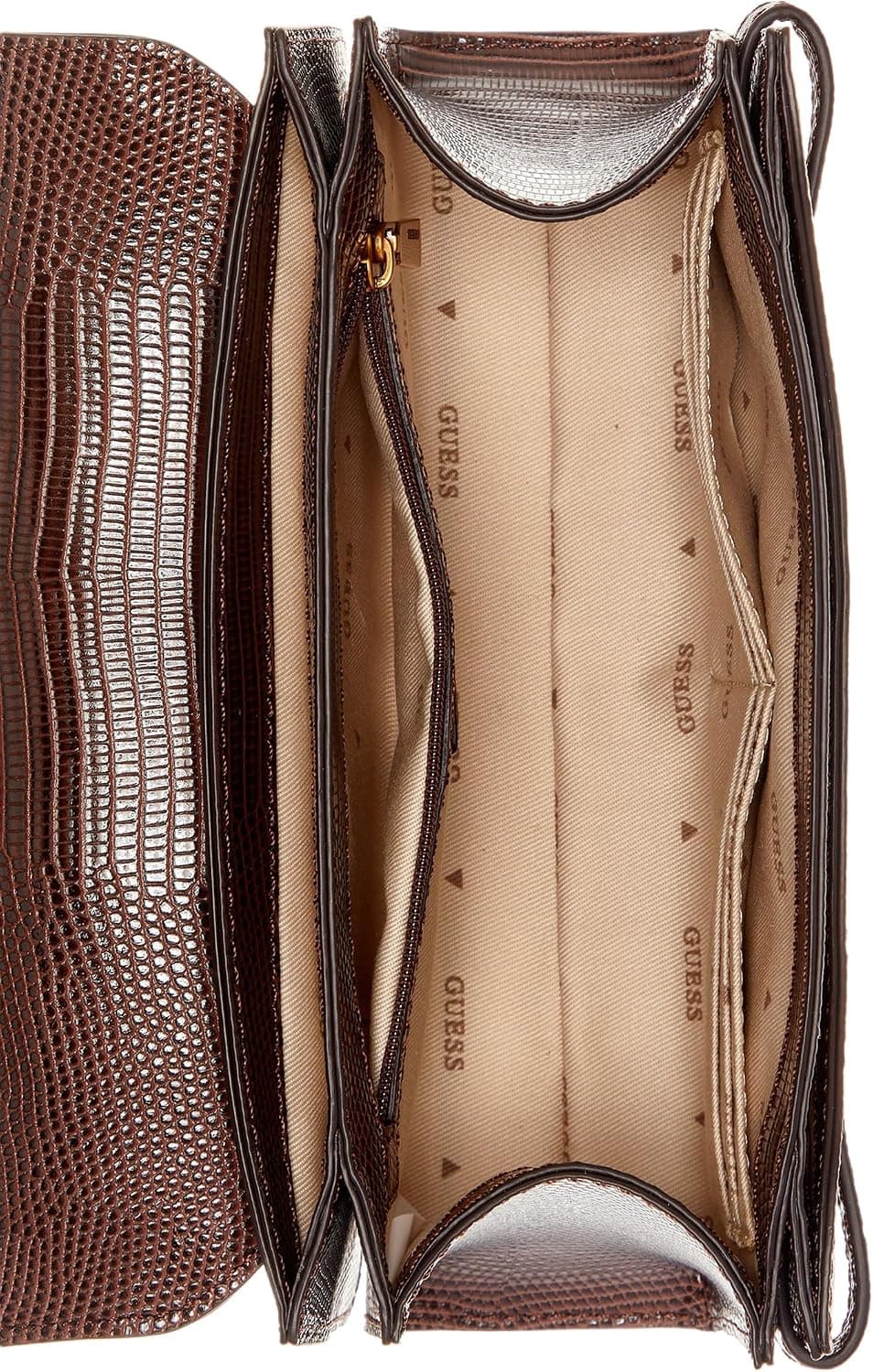 کیف دستی زنانه GUESS سهمحفظهای دستهکوتاه درپوشدار مدل Sibel کیف دستی زنانه GUESS سهمحفظهای دستهکوتاه درپوشدار مدل Sibel
