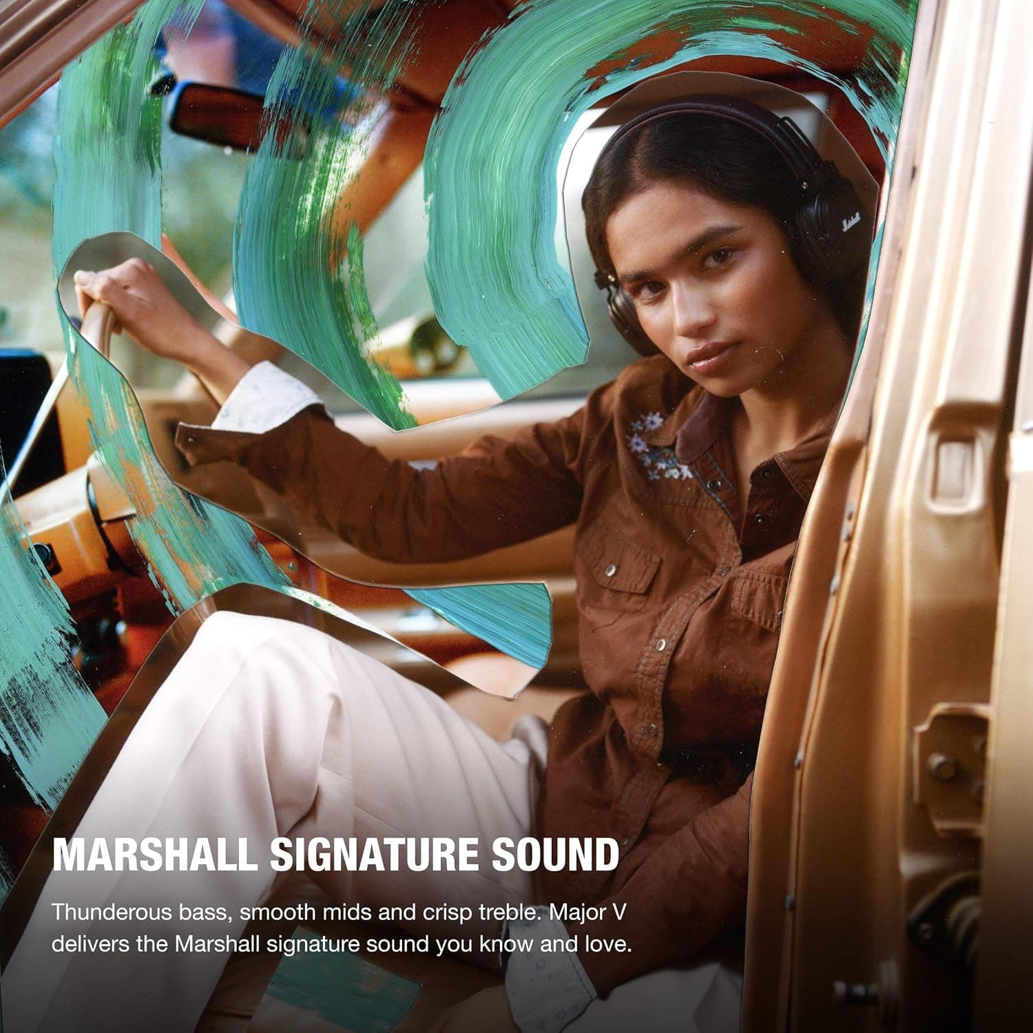 هدفون Marshall بلوتوثی مدل Major V قهوهای هدفون Marshall بلوتوثی مدل Major V قهوهای