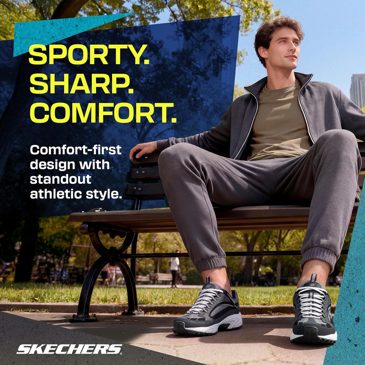 کفش اسنیکر مردانه Skechers بندی مدل Stamina-Nuovo کفش اسنیکر مردانه Skechers بندی مدل Stamina-Nuovo