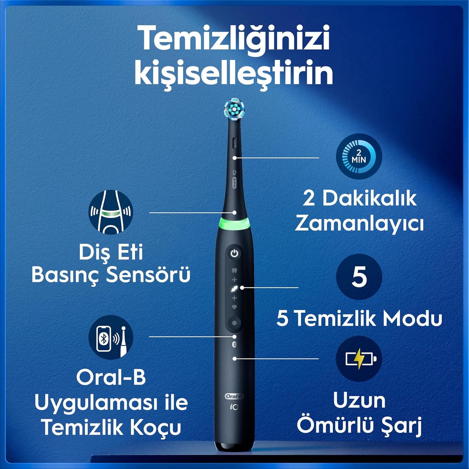 مسواک برقی Oral-B مشکی با فناوری هوش مصنوعی مدل iO 5 مسواک برقی Oral-B مشکی با فناوری هوش مصنوعی مدل iO 5