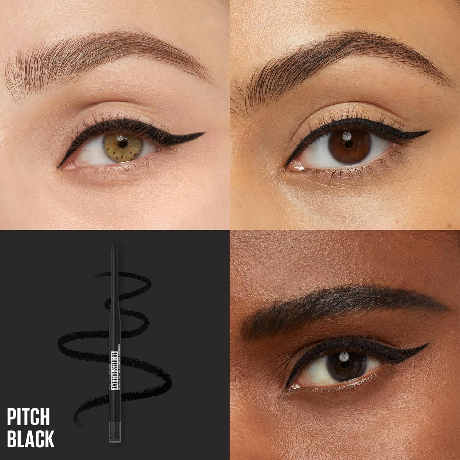 مداد ژلی چشم MAYBELLINE New York Tattoo Smokey Kohl ضدآب و ضد پخششدن، مشکی دودی مداد ژلی چشم MAYBELLINE New York Tattoo Smokey Kohl ضدآب و ضد پخششدن، مشکی دودی