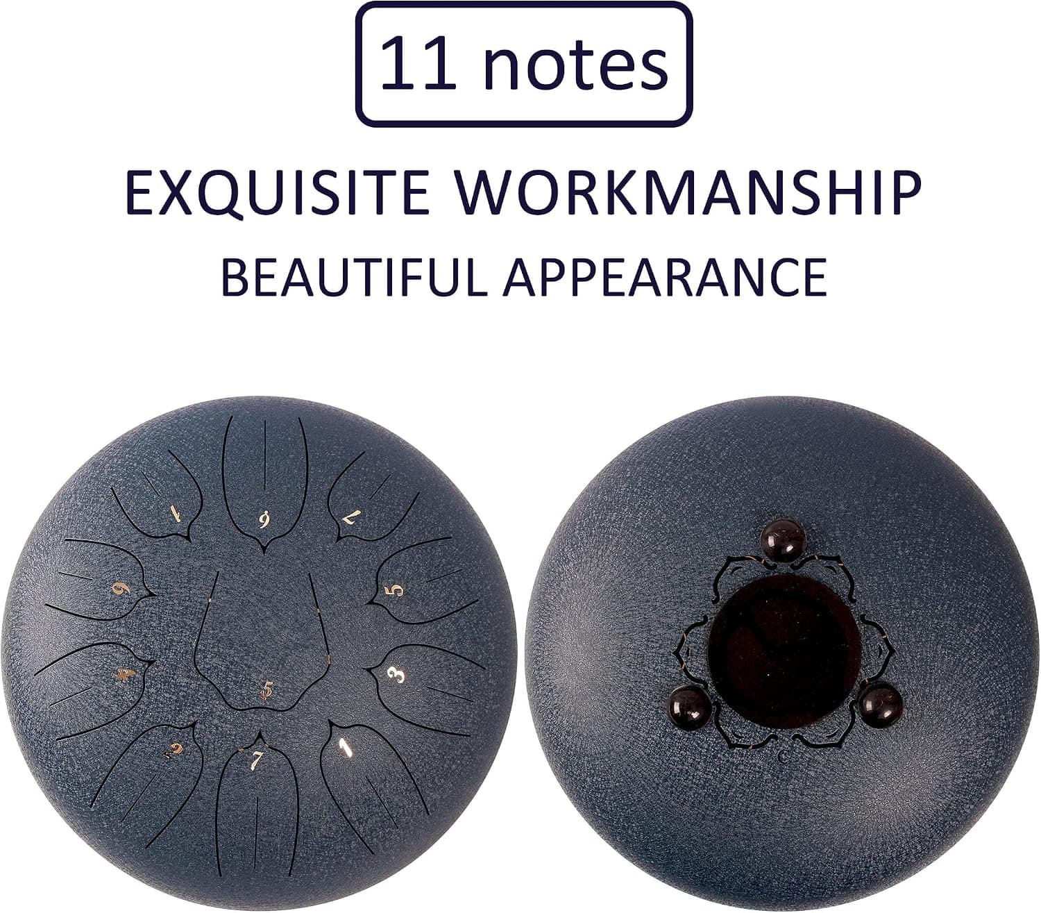 درام زبانهای فولادی LOMUTY، 11 نت، 12 inches، با کیف، کتاب موسیقی، مضراب و پیک انگشتی، آبی تیره درام زبانهای فولادی LOMUTY، 11 نت، 12 inches، با کیف، کتاب موسیقی، مضراب و پیک انگشتی، آبی تیره