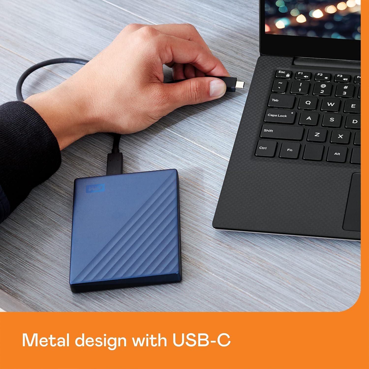 هارد دیسک اکسترنال قابل حمل Western Digital My Passport Ultra آبی 5TB سازگار با USB-C و USB 3.1 مدل BFTM0050BBL-WESN هارد دیسک اکسترنال قابل حمل Western Digital My Passport Ultra آبی 5TB سازگار با USB-C و USB 3.1 مدل BFTM0050BBL-WESN