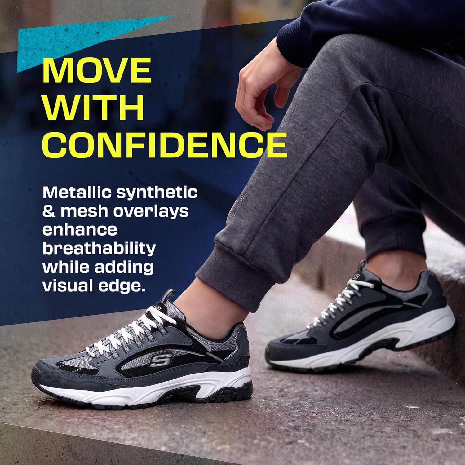 کفش اسنیکر مردانه Skechers بندی مدل Stamina-Nuovo کفش اسنیکر مردانه Skechers بندی مدل Stamina-Nuovo