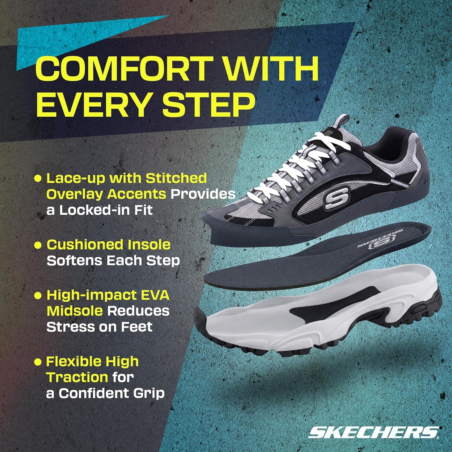 کفش اسنیکر مردانه Skechers بندی مدل Stamina-Nuovo کفش اسنیکر مردانه Skechers بندی مدل Stamina-Nuovo