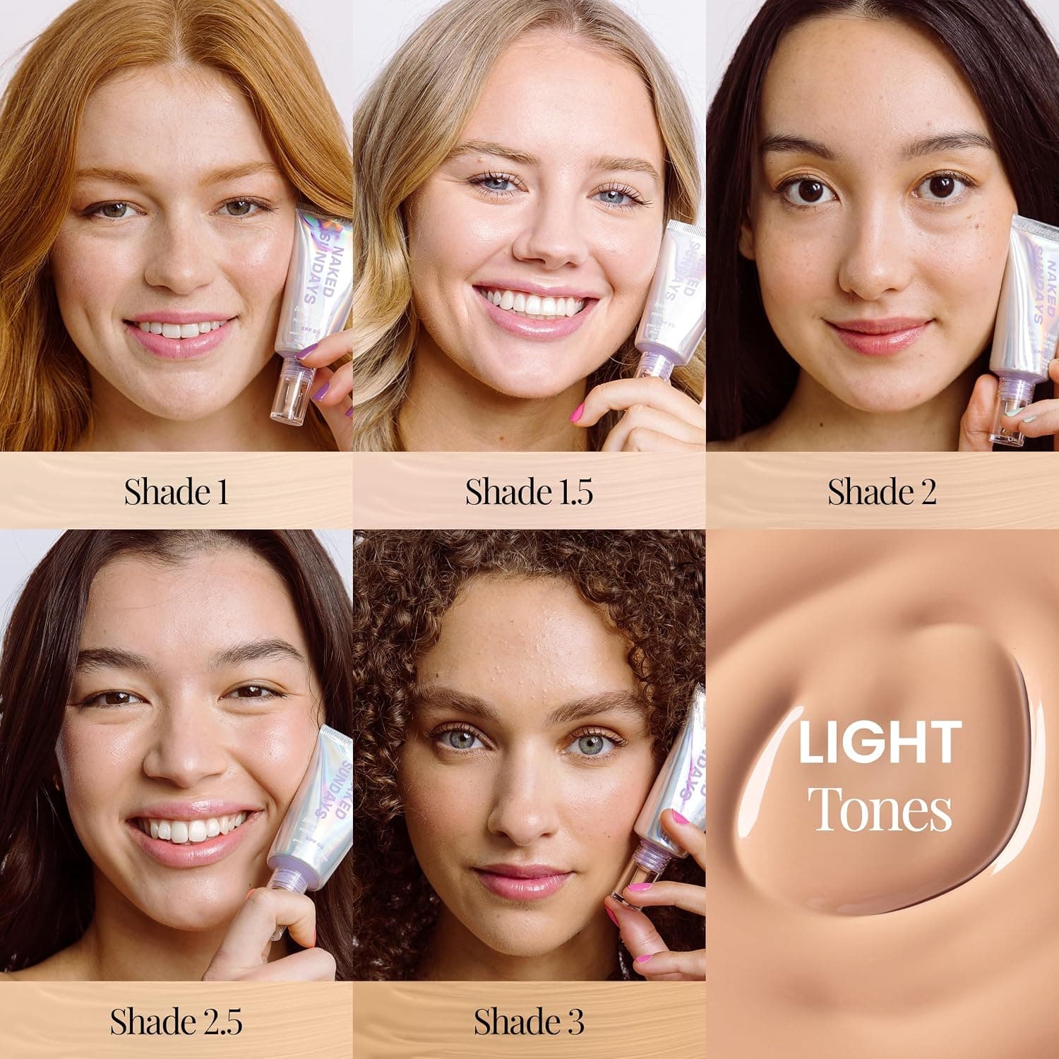 کرم پودر تینت Naked Sundays BeautyScreen Peptide SPF50 رنگ 2.5 روشن خنثی کرم پودر تینت Naked Sundays BeautyScreen Peptide SPF50 رنگ 2.5 روشن خنثی
