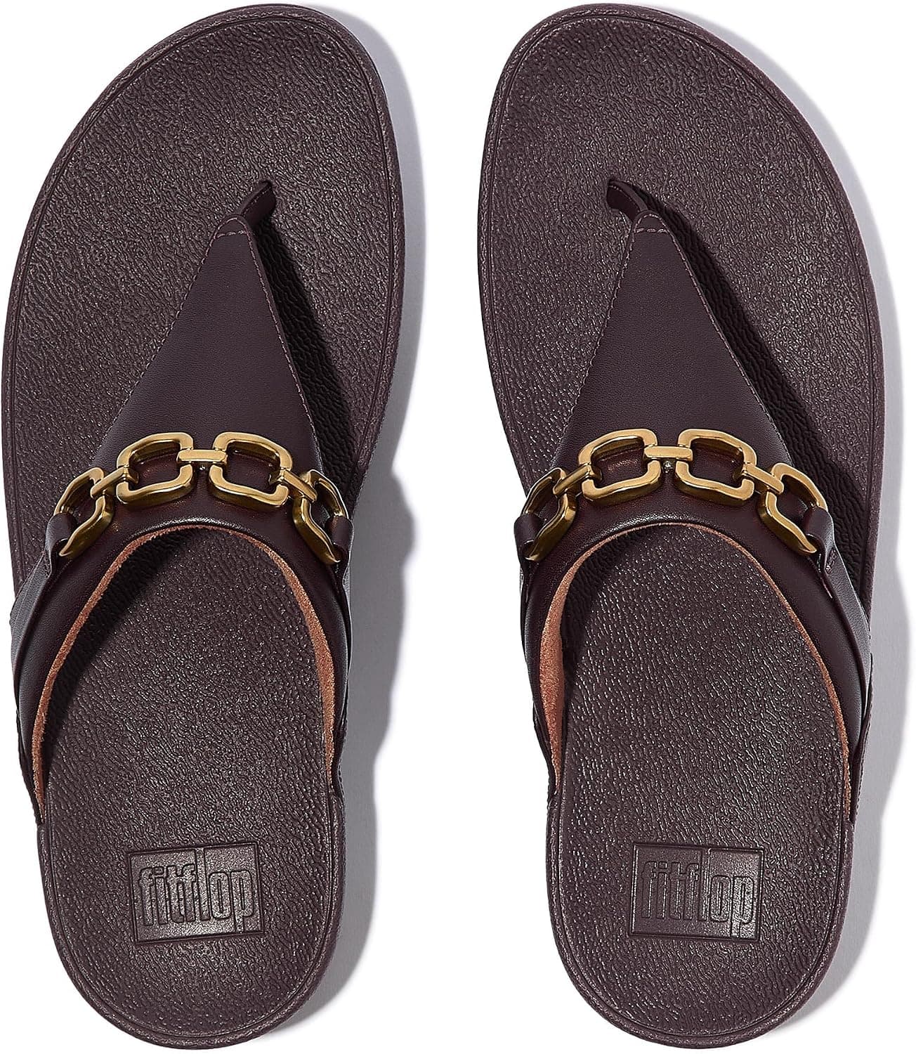 صندل زنانه انگشتی FitFlop چرمی مدل لژدار Lulu Square-Chain صندل زنانه انگشتی FitFlop چرمی مدل لژدار Lulu Square-Chain