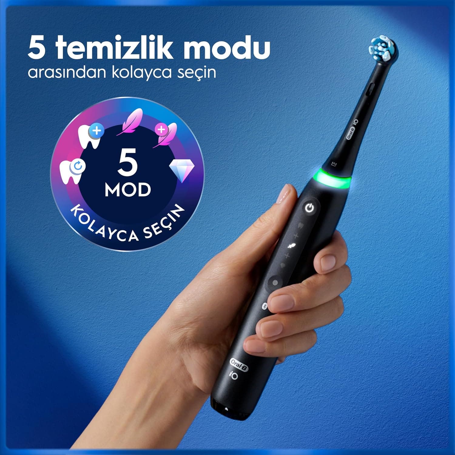 مسواک برقی Oral-B مشکی با فناوری هوش مصنوعی مدل iO 5 مسواک برقی Oral-B مشکی با فناوری هوش مصنوعی مدل iO 5