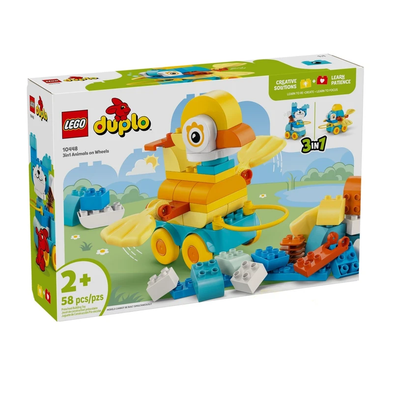 لگو 58 تکه سری Duplo مدل 3in1 Animals on Wheels کد 10448